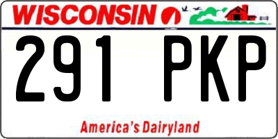 WI license plate 291PKP