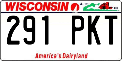 WI license plate 291PKT