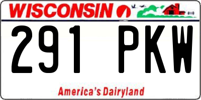 WI license plate 291PKW