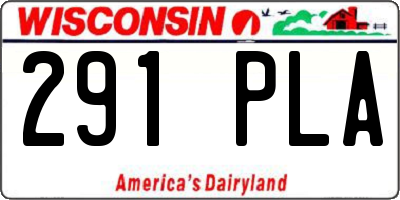 WI license plate 291PLA