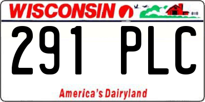 WI license plate 291PLC