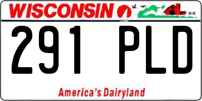 WI license plate 291PLD