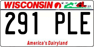 WI license plate 291PLE