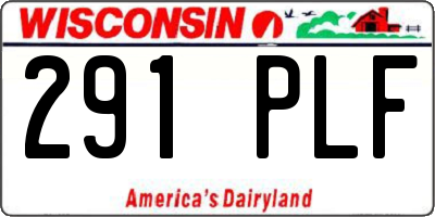 WI license plate 291PLF