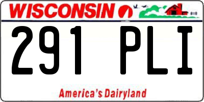WI license plate 291PLI
