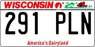 WI license plate 291PLN