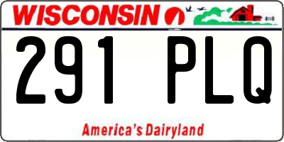 WI license plate 291PLQ