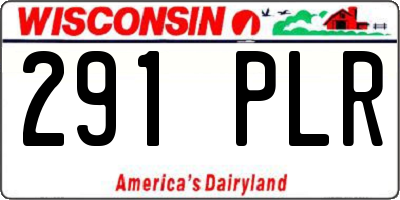 WI license plate 291PLR