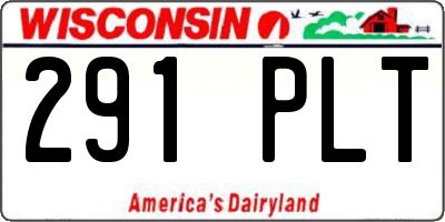 WI license plate 291PLT