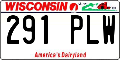 WI license plate 291PLW