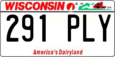 WI license plate 291PLY