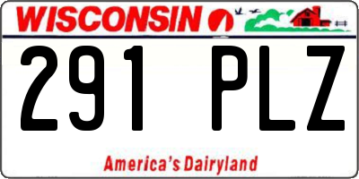 WI license plate 291PLZ