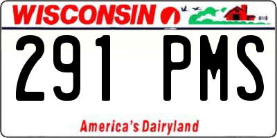 WI license plate 291PMS