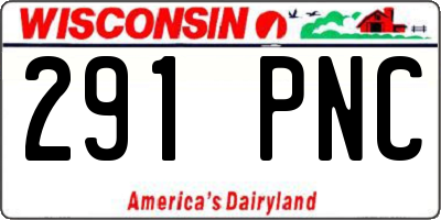WI license plate 291PNC