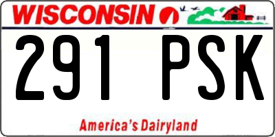 WI license plate 291PSK