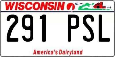 WI license plate 291PSL