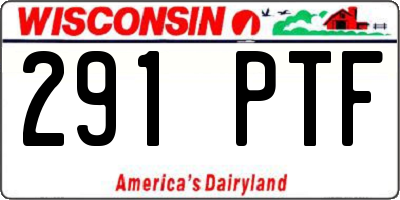 WI license plate 291PTF