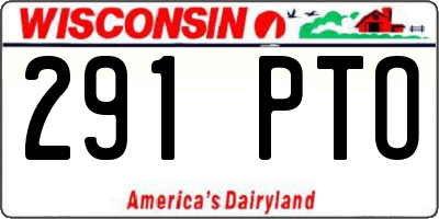 WI license plate 291PTO