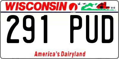 WI license plate 291PUD