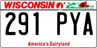 WI license plate 291PYA