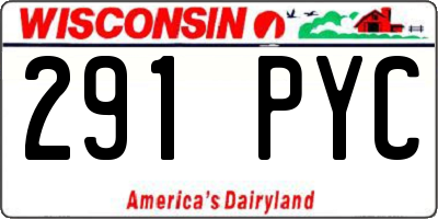 WI license plate 291PYC