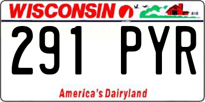 WI license plate 291PYR