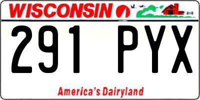 WI license plate 291PYX