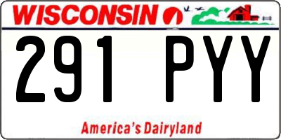 WI license plate 291PYY