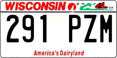 WI license plate 291PZM