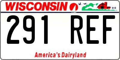 WI license plate 291REF