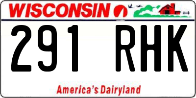 WI license plate 291RHK
