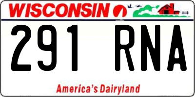 WI license plate 291RNA