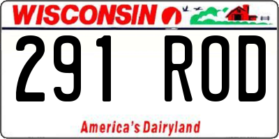 WI license plate 291ROD