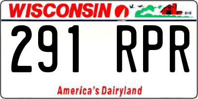 WI license plate 291RPR