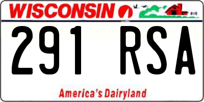 WI license plate 291RSA
