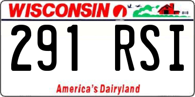 WI license plate 291RSI