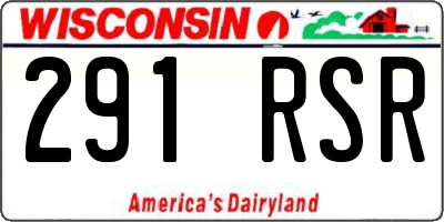 WI license plate 291RSR