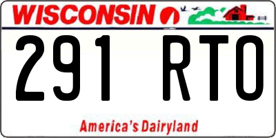 WI license plate 291RTO