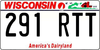 WI license plate 291RTT
