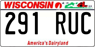 WI license plate 291RUC
