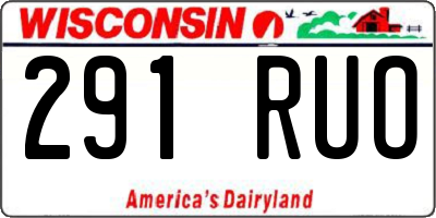 WI license plate 291RUO