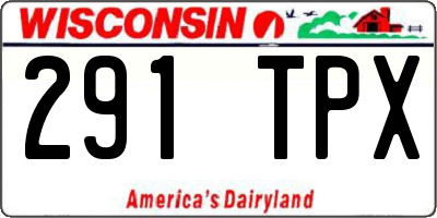 WI license plate 291TPX