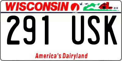 WI license plate 291USK
