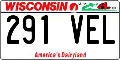 WI license plate 291VEL