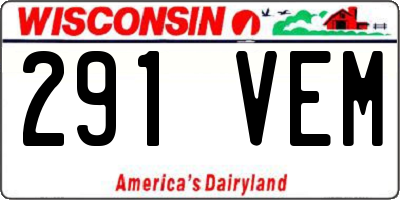 WI license plate 291VEM