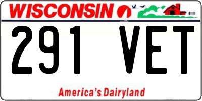 WI license plate 291VET