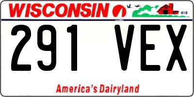 WI license plate 291VEX