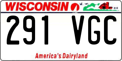 WI license plate 291VGC