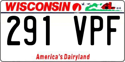 WI license plate 291VPF