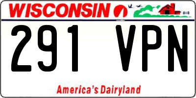 WI license plate 291VPN